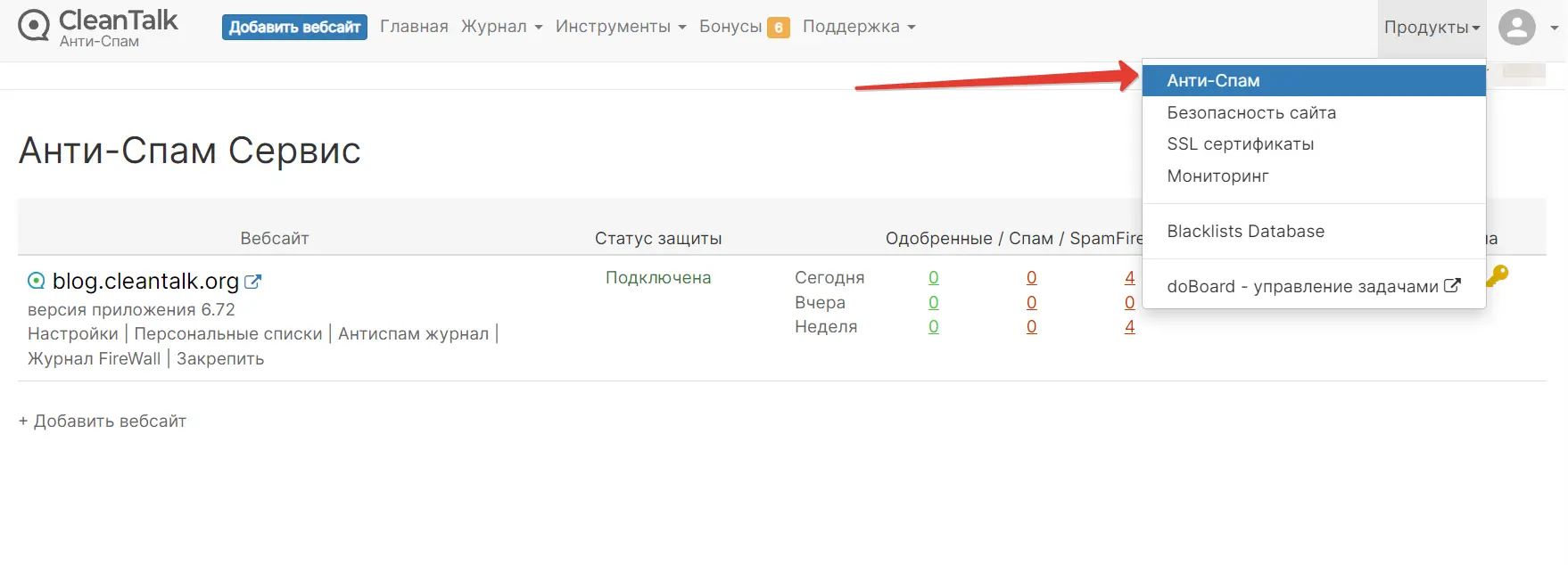 Анти-спам сервис CleanTalk