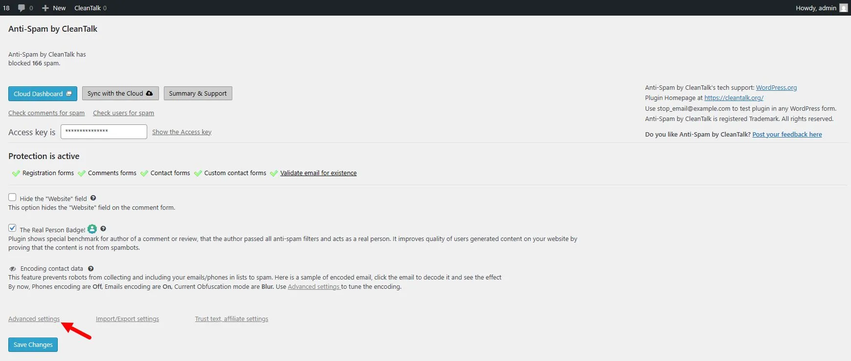 plugin settings