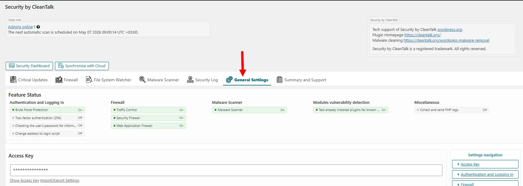plugin settings