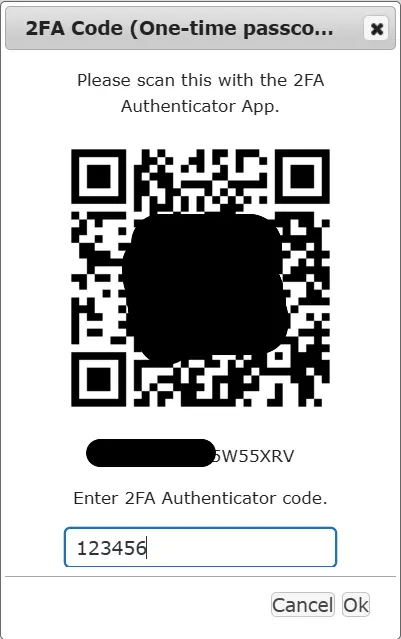2FA confirmation QR code