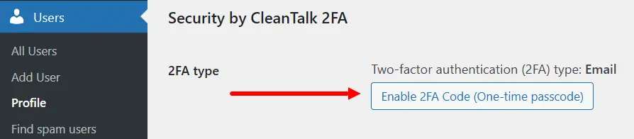 Enable one-time codes