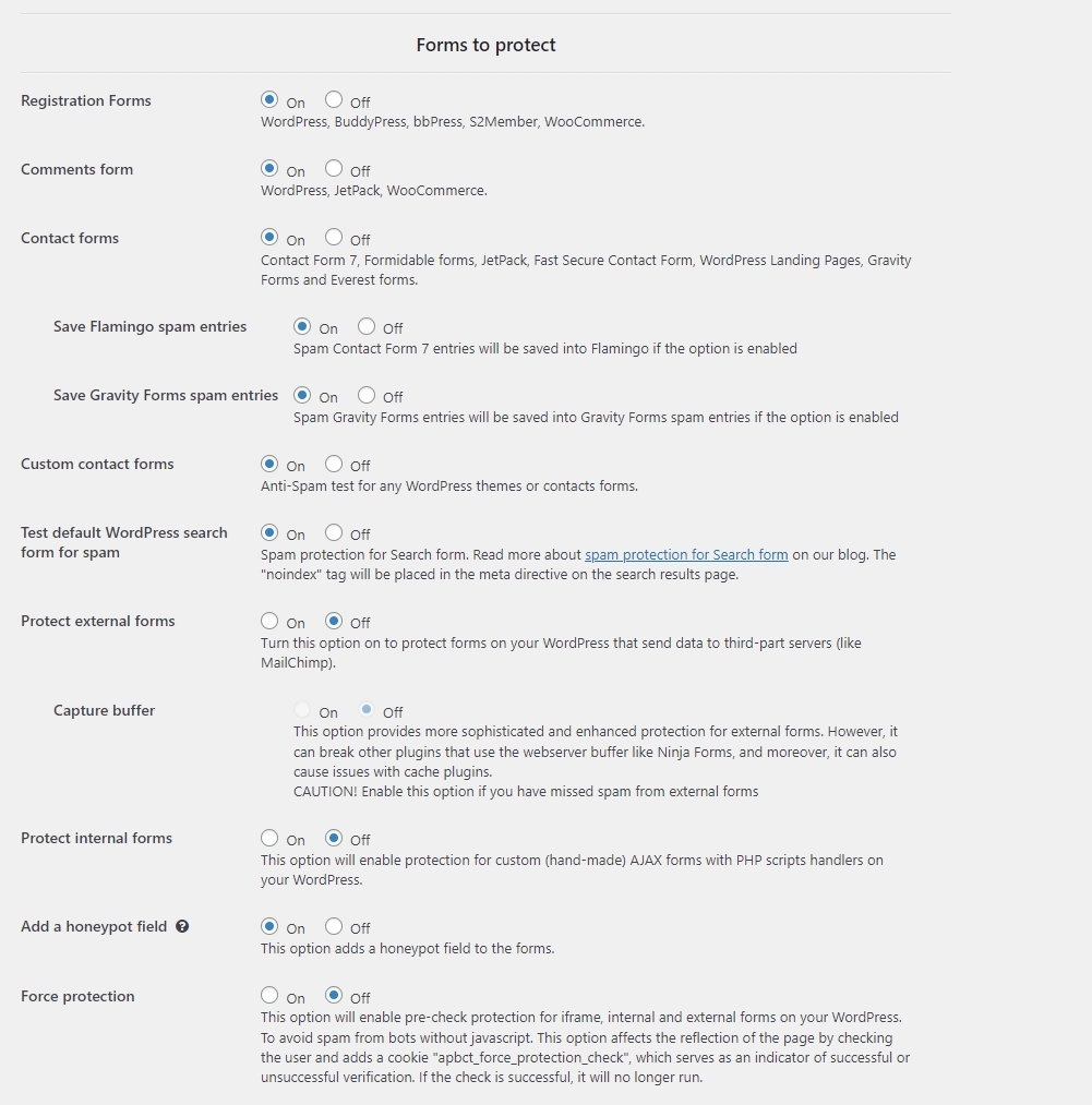 WordPress anti-spam plugin options WordPress anti-spam plugin options