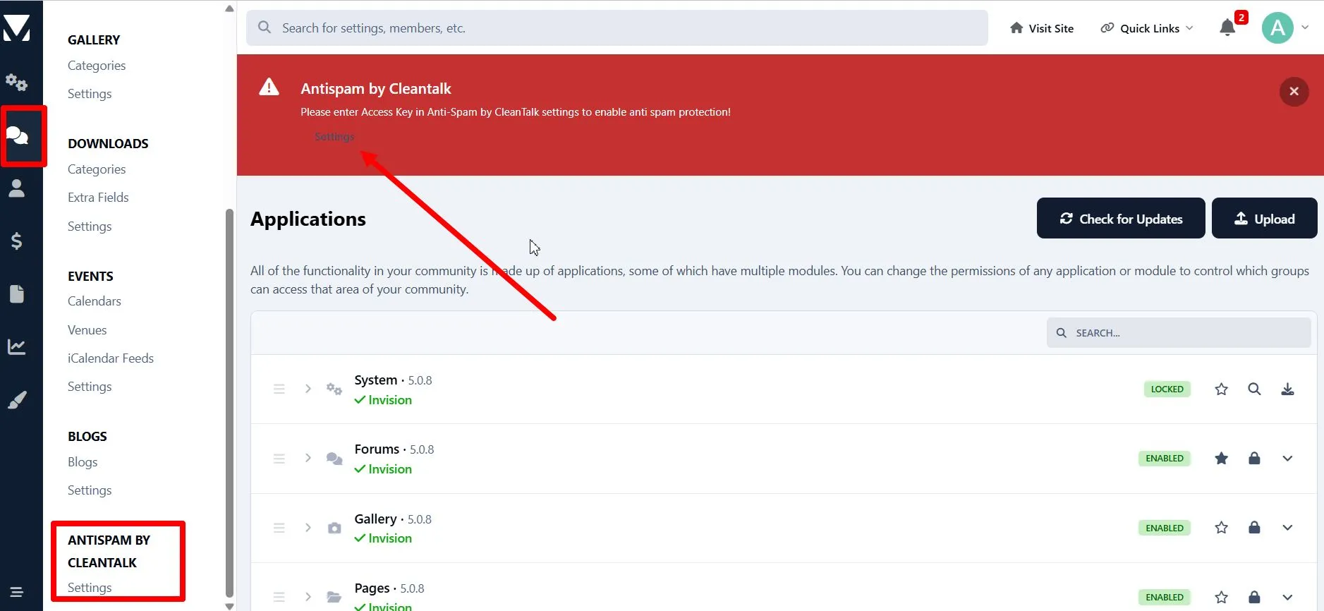 IPS5 manage anti-spam