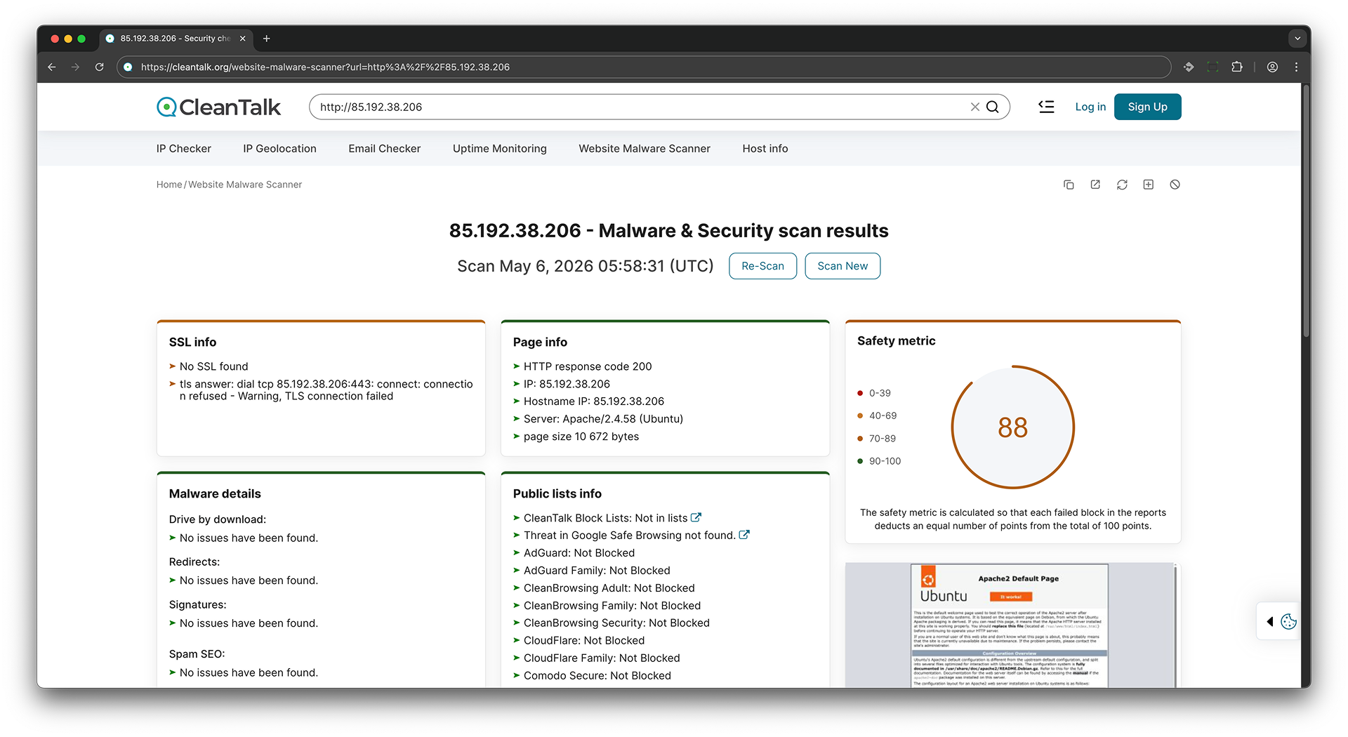 Check for SSL - this check analyzes a website's SSL certificate to determine if it is valid, matches the domain name, and if there are any potential vulnerabilities.