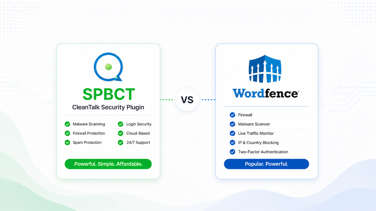 Wordfence alternative. CleanTalk vs Wordfence